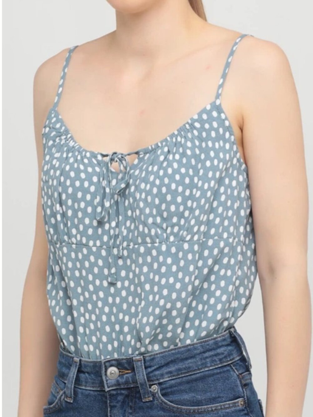 Abercrombie & Fitch Women's Blue Polka Dot Bodysuit Size Small